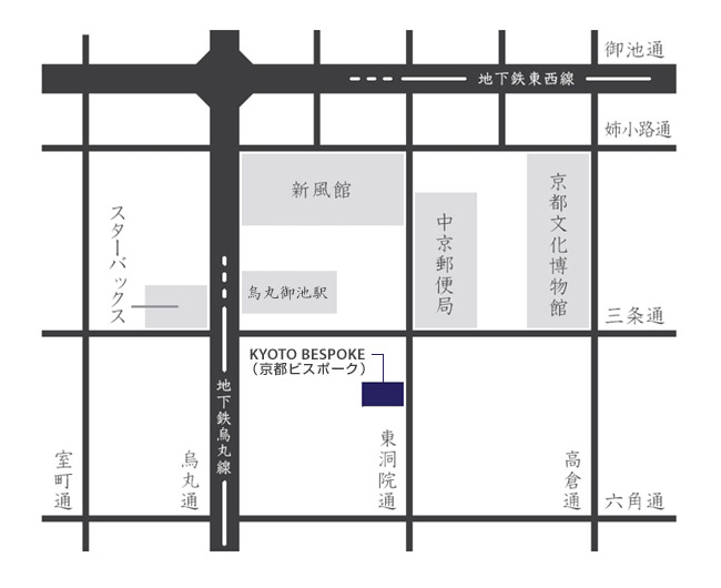 京都ビスポーク京都店アクセスマップ